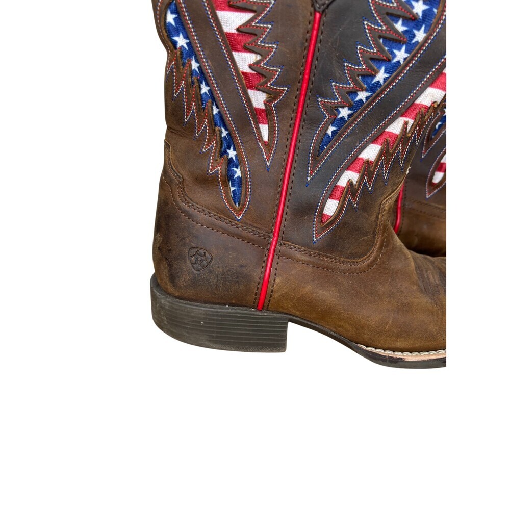 Ariat Kids Quickdraw VentTEK Patriotic American Flag Western Boots Size 4 - Picture 3 of 10